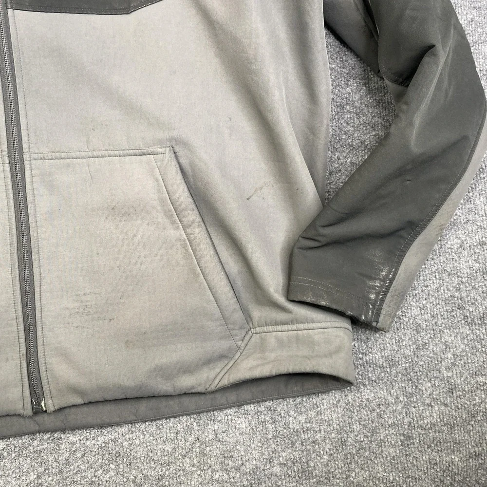 Grundens Jacket Mens XL Gray Hooded Softshell Fleece Lined Full Zip Workwear